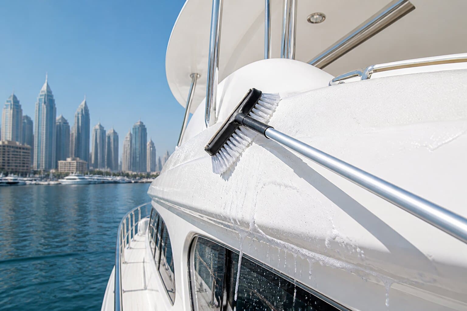 Hull and flybridge wash
